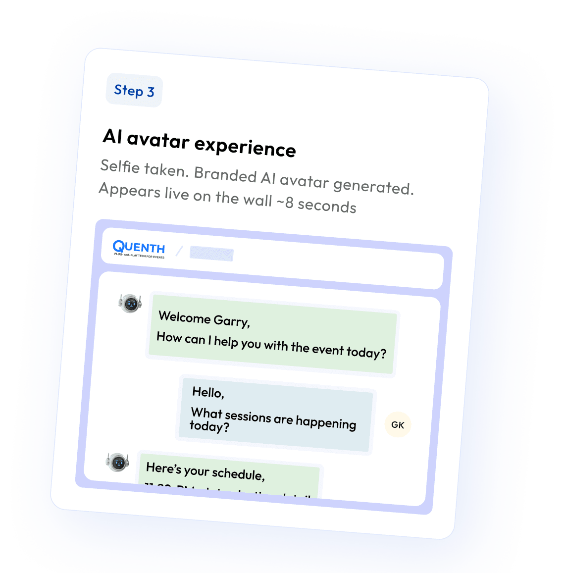 AI avatar experience
