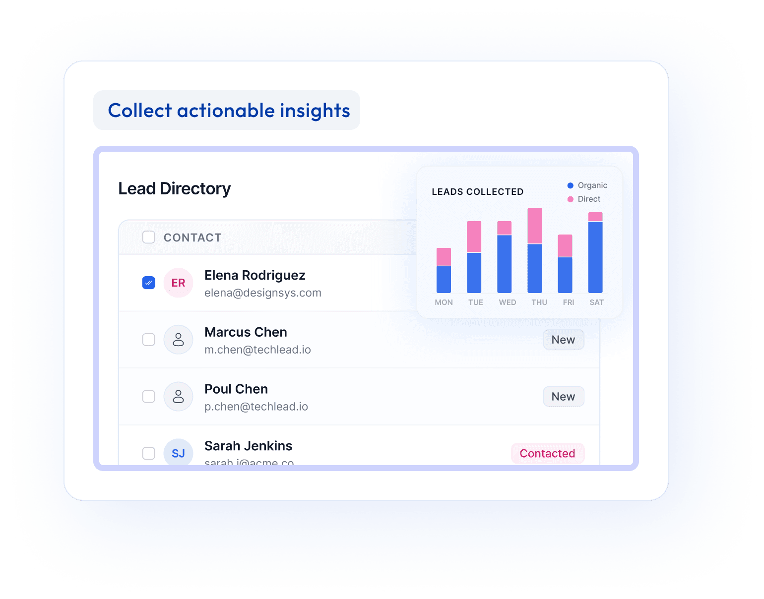 Collect actionable insights