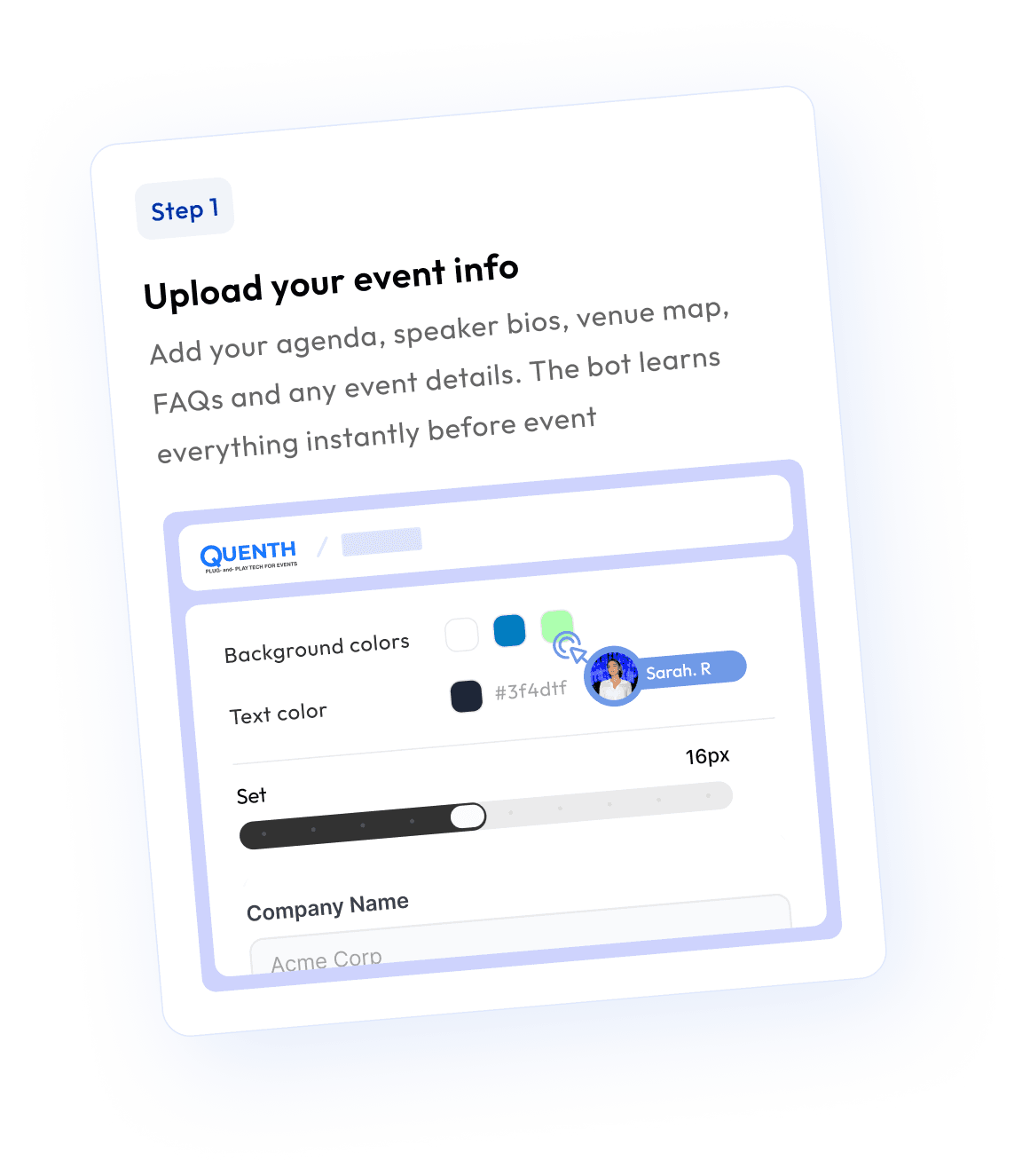 Upload your event info