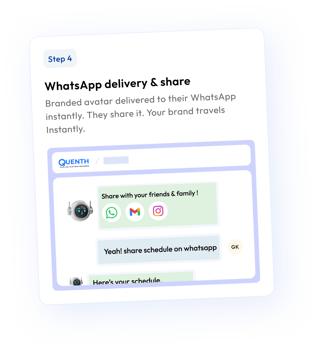 WhatsApp delivery and share