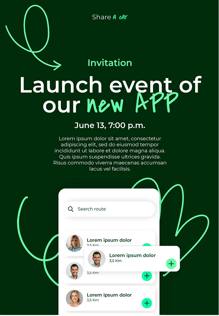 WhatsApp invitation template mockup