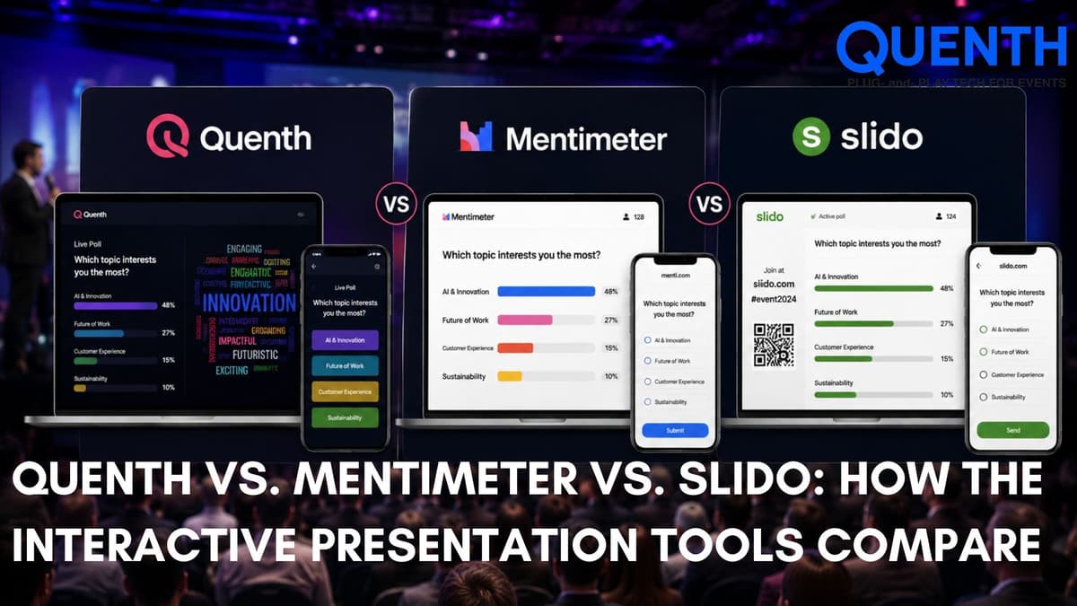 Quenth vs. Mentimeter vs. Slido: How the Interactive Presentation Tools Compare