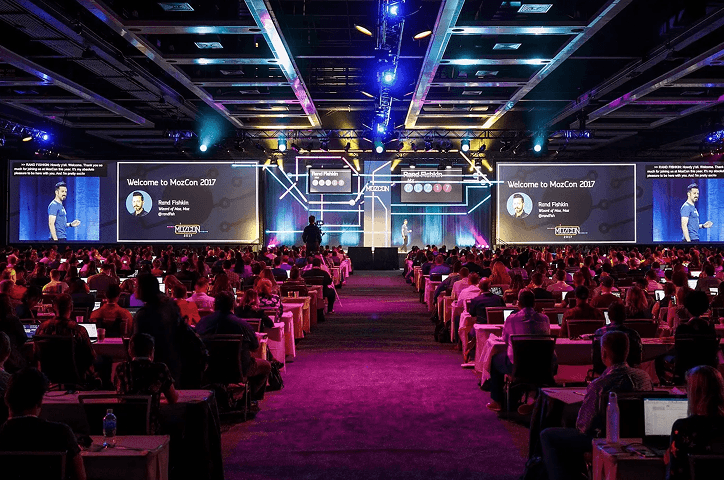 Large convention hall event setting